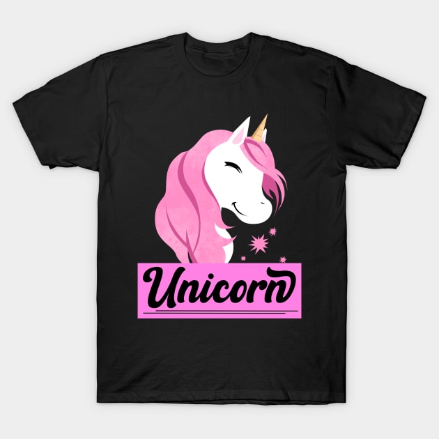 Pink Unicorn T-Shirt by Imutobi